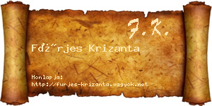 Fürjes Krizanta névjegykártya